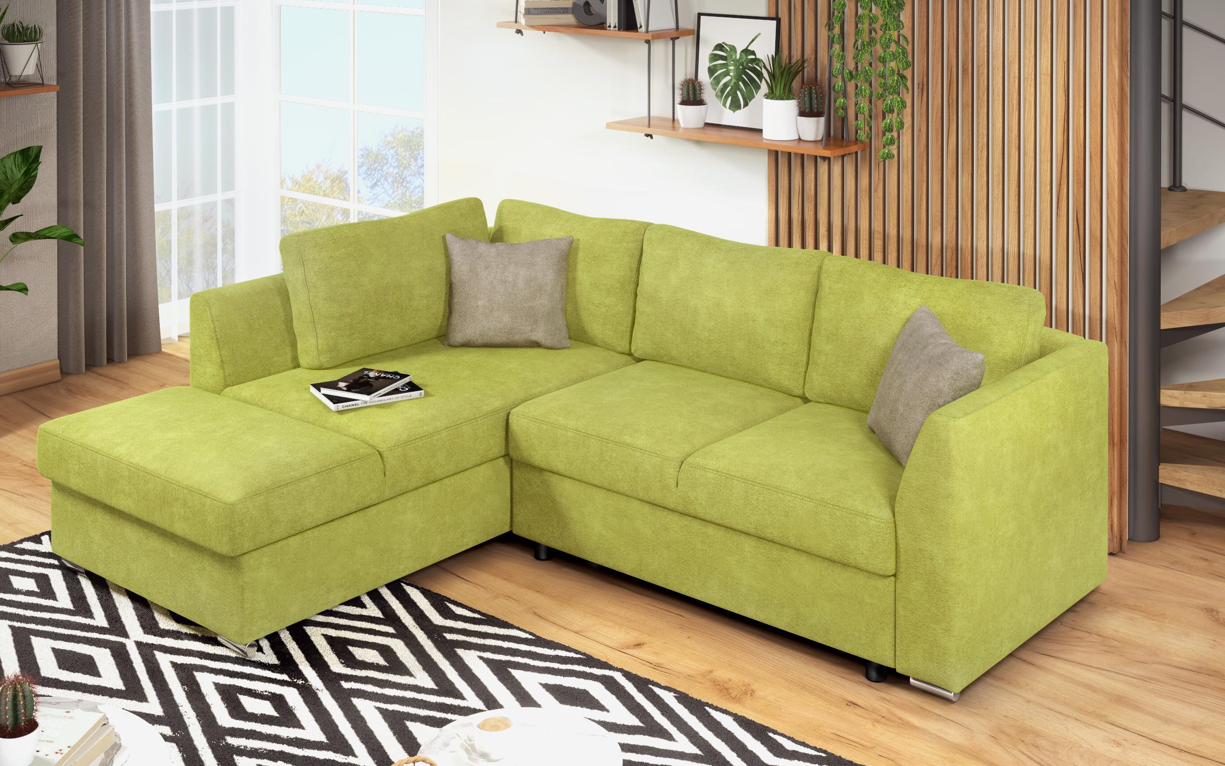 Extendable corner sofa Toscana S, green + light brown  6